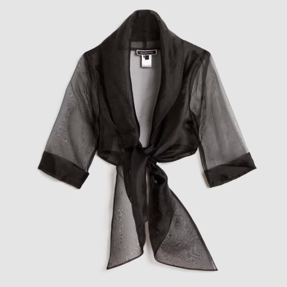 Melanie Lyne Tops - Melanie Lyne NWT Sheer Organza Bolero Size 8 Black